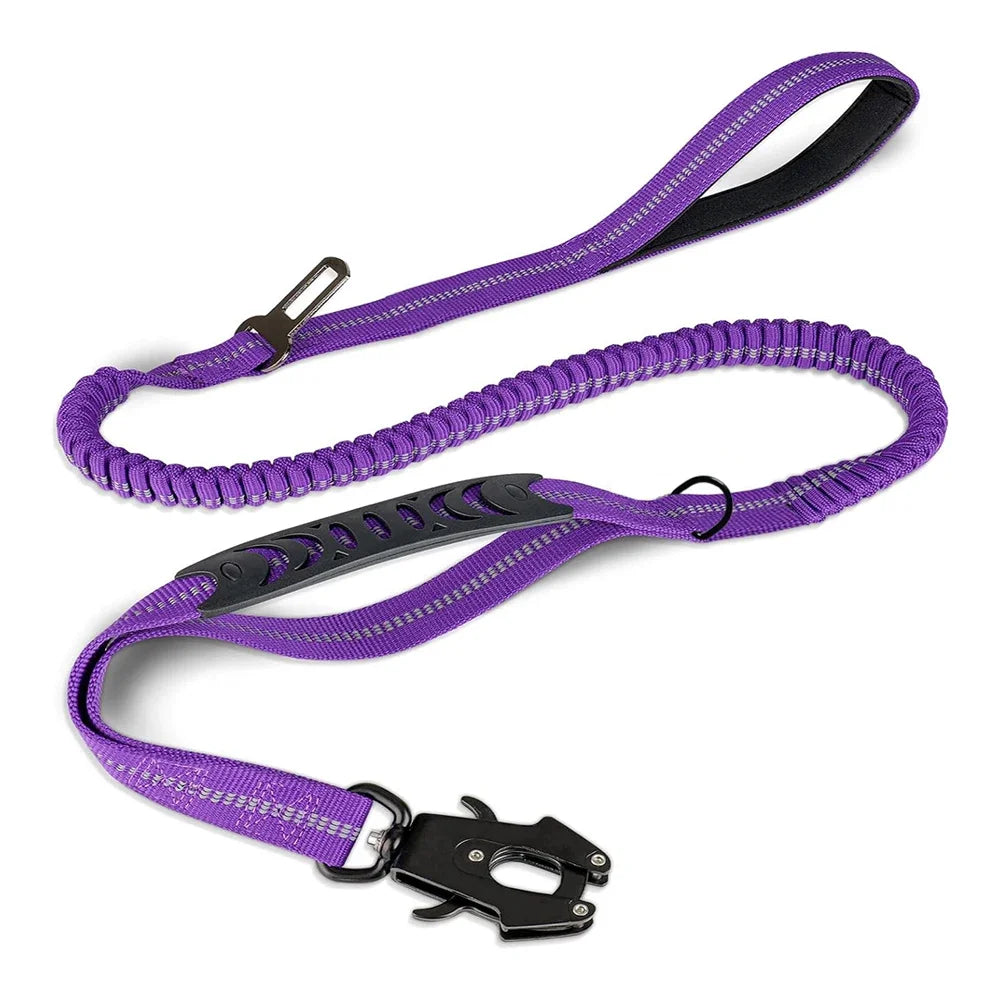 Heavy-Duty Bungee Dog Leash with Built-in Seatbelt Clip - Mitra Best Bark Bargains 