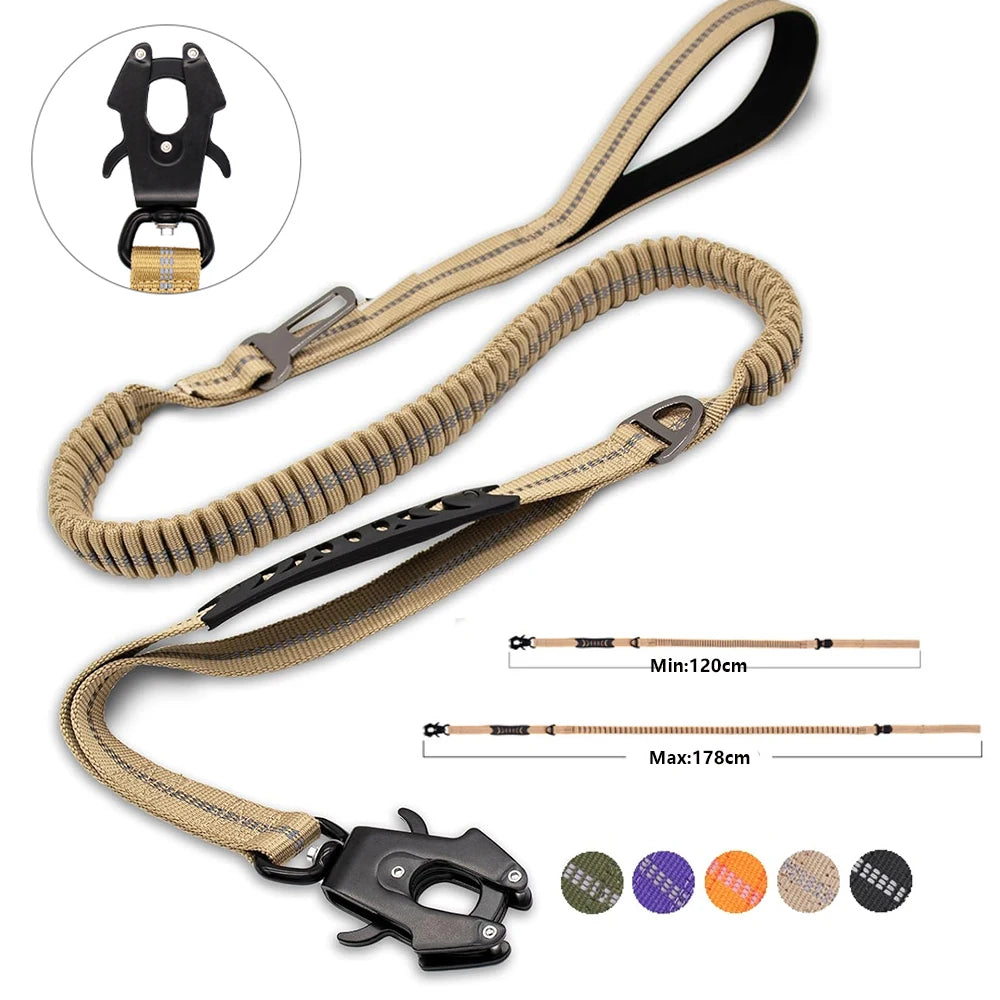 Heavy-Duty Bungee Dog Leash with Built-in Seatbelt Clip - Mitra Best Bark Bargains 