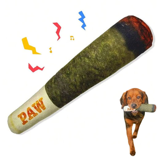 Funny Interactive Cigar Toy: Plush, Squeaky & Chewable - Mitra Best Bark Bargains 