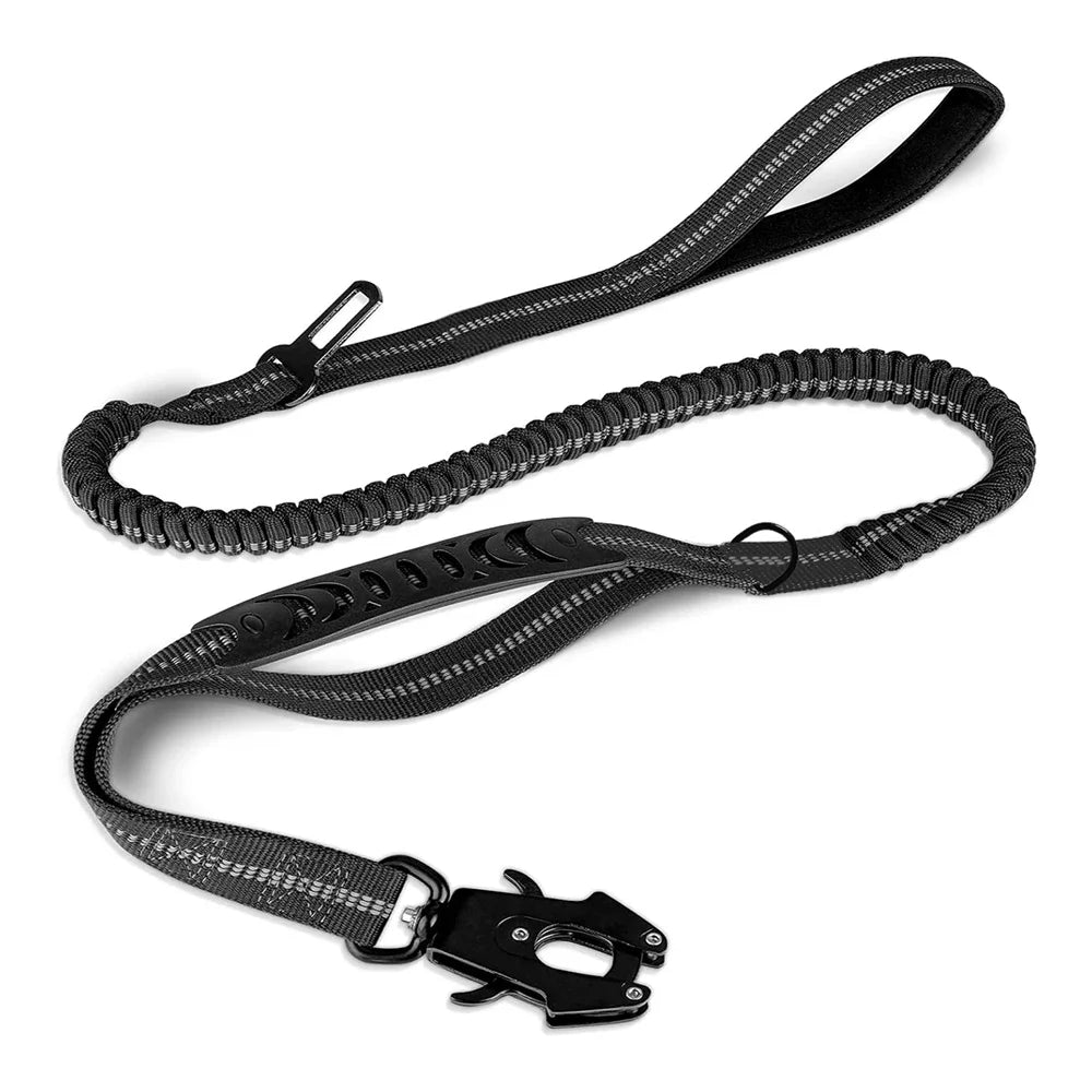 Heavy-Duty Bungee Dog Leash with Built-in Seatbelt Clip - Mitra Best Bark Bargains 