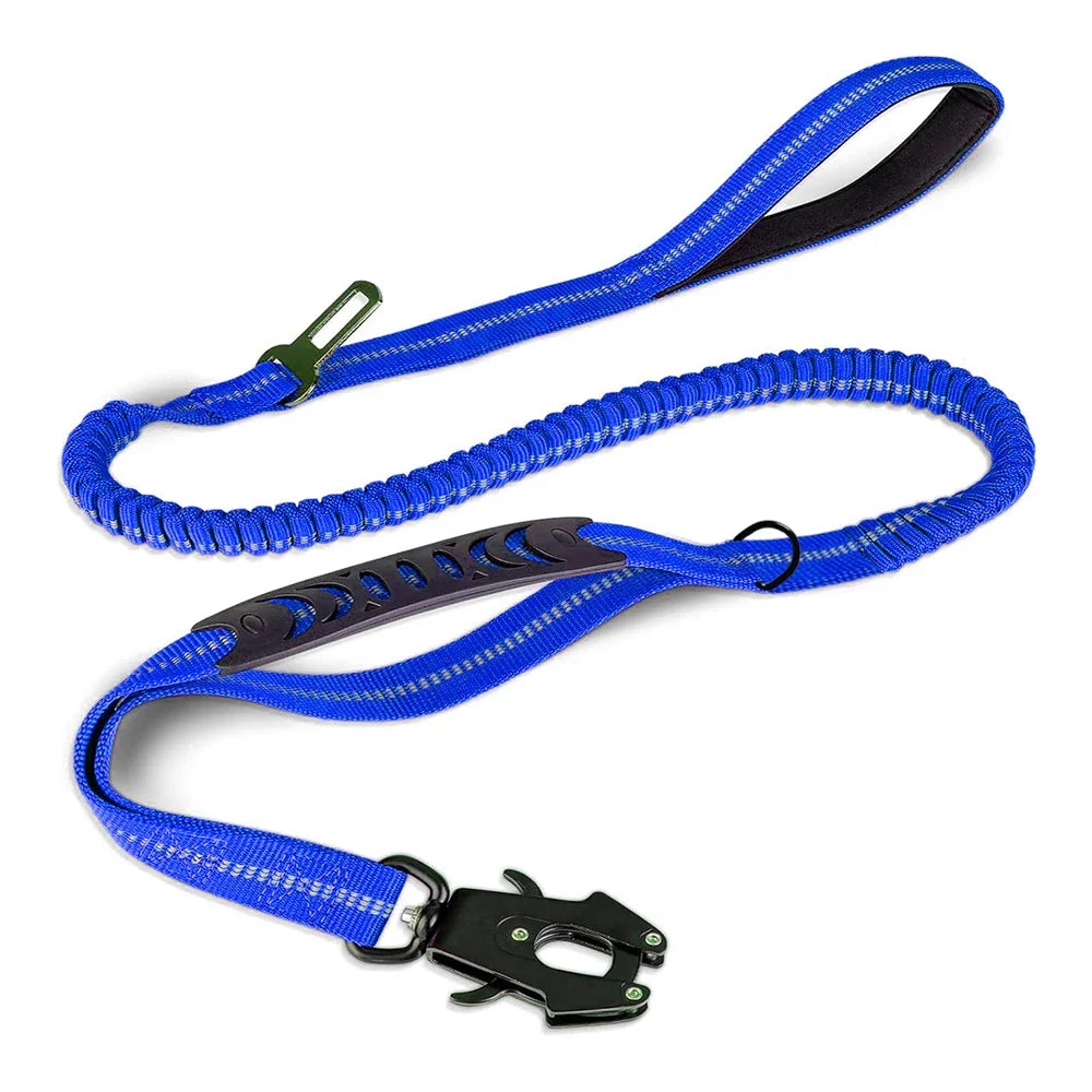 Heavy-Duty Bungee Dog Leash with Built-in Seatbelt Clip - Mitra Best Bark Bargains 